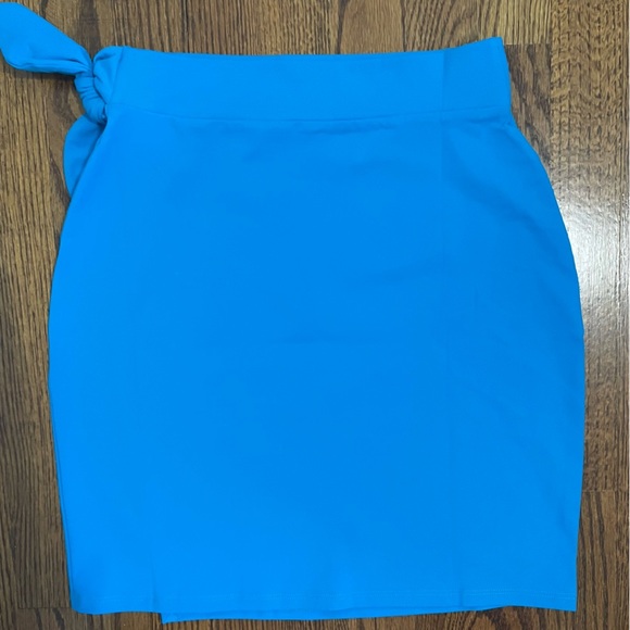 Susana Monaco Knee Length Faux Wrap Submarine Blue Skirt Size Small, NWT - Picture 5 of 8